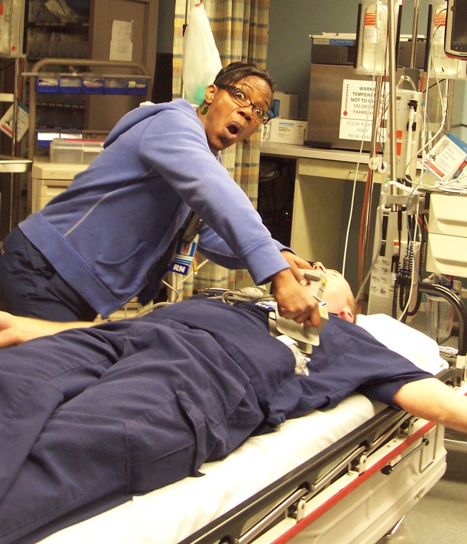 Jonathan and a friend, on his last day at the hospital.